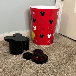 Mickey Mouse Red and Black Wastebasket Set